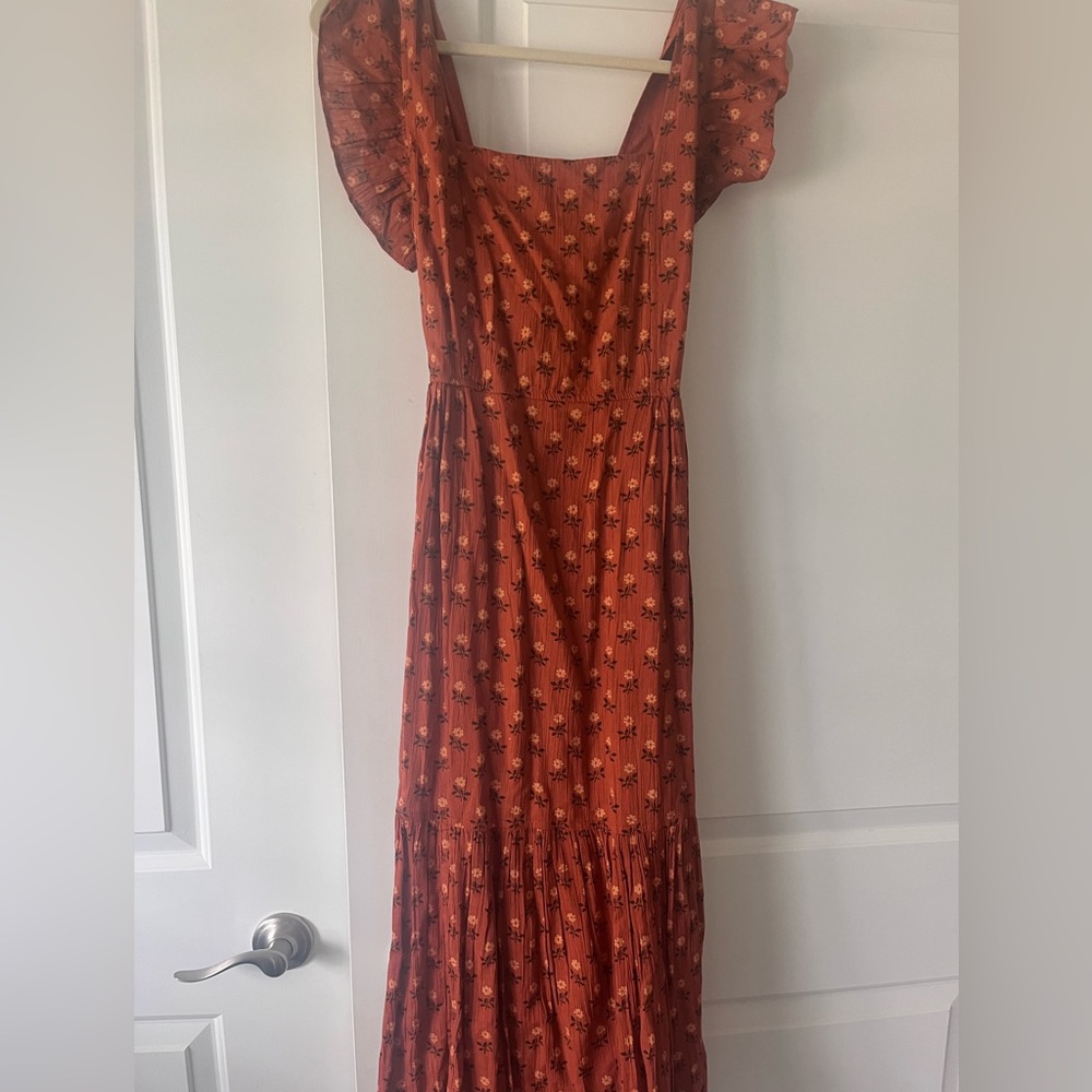 Madewell Rust Floral Maxi Dress